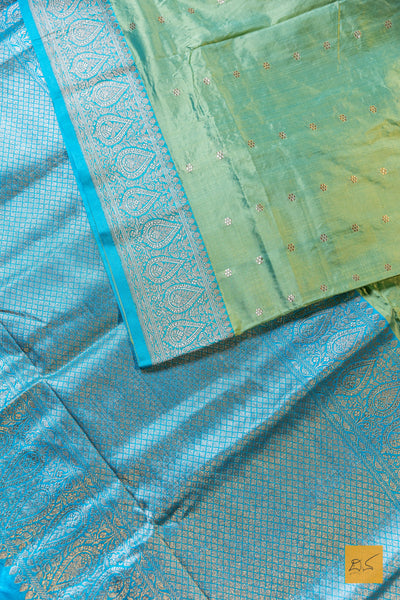 Kaivalya - Green Banarasi Katan Silk Handwoven Saree