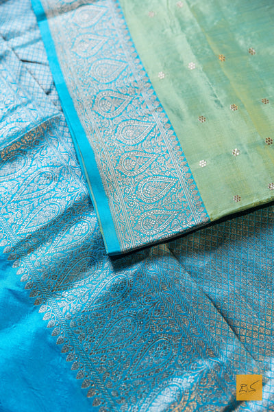 Kaivalya - Green Banarasi Katan Silk Handwoven Saree