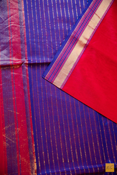 Nandini- Pink Maheshwari Silk Cotton Handwoven Saree