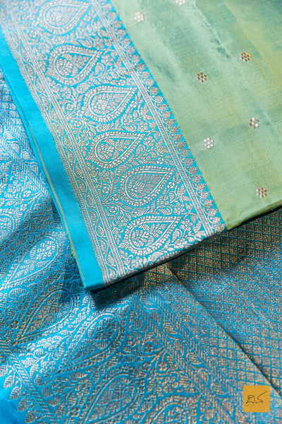 Kaivalya - Green Banarasi Katan Silk Handwoven Saree