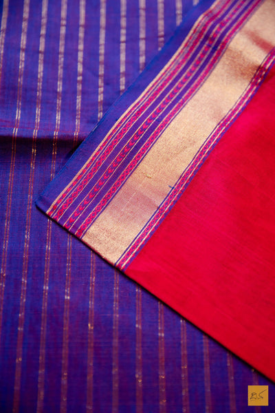 Nandini- Pink Maheshwari Silk Cotton Handwoven Saree