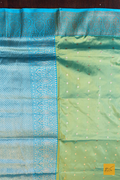 Kaivalya - Green Banarasi Katan Silk Handwoven Saree