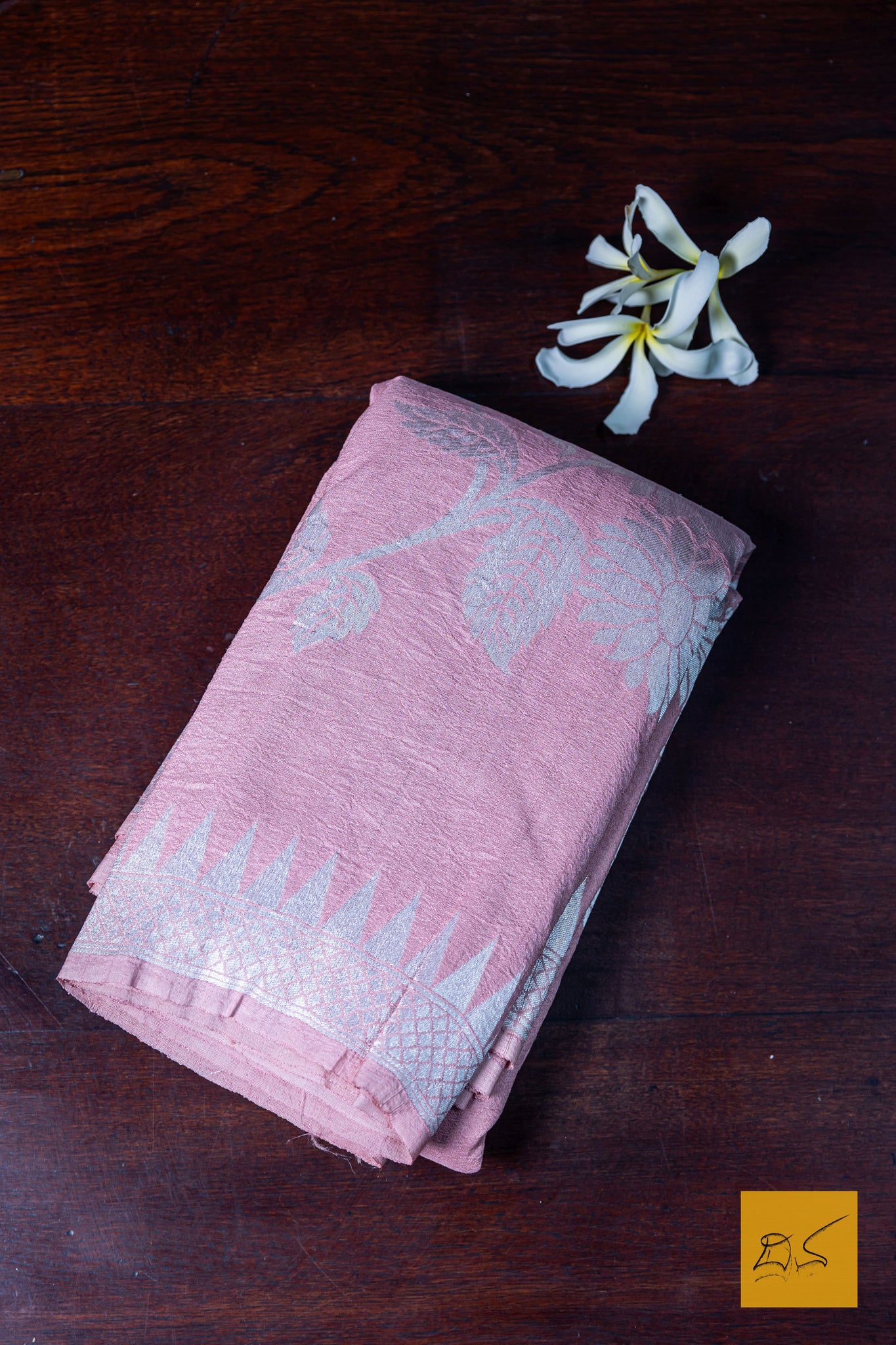 Poorvi- Baby Pink Banarasi Tussar Georgette  Saree