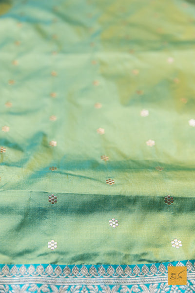 Kaivalya - Green Banarasi Katan Silk Handwoven Saree