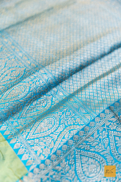 Kaivalya - Green Banarasi Katan Silk Handwoven Saree