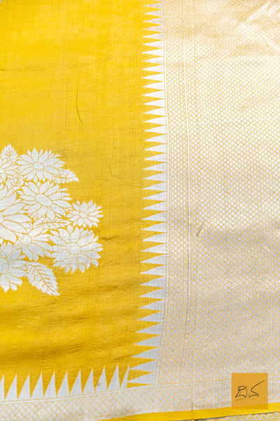 Pavani- Yellow Banarasi Tussar Georgette Saree
