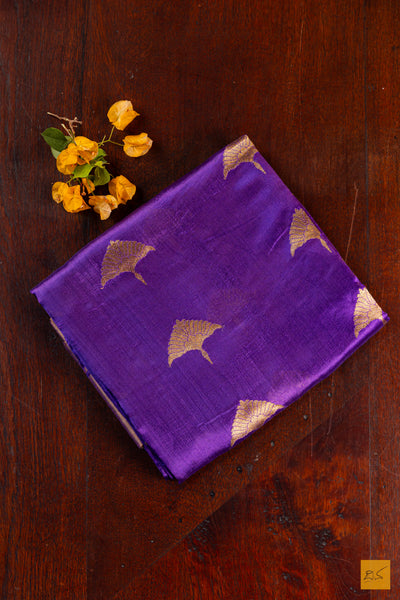 Purple Chanderi Pure Silk Handwoven Saree