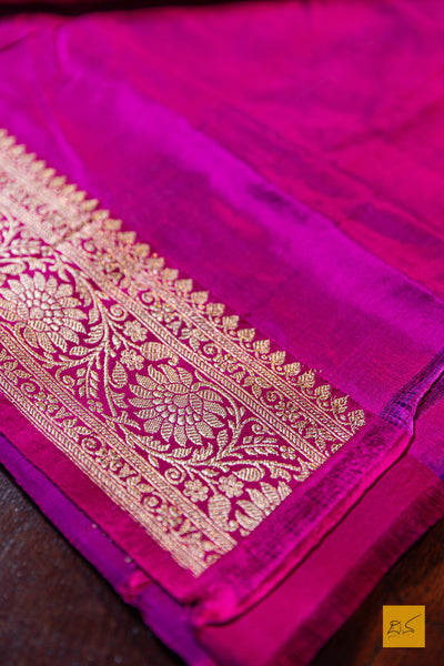 Vishnupriya- Purple Banarasi Katan Silk Handwoven Saree