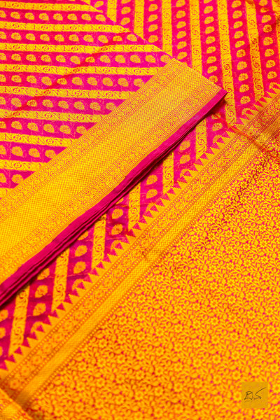 Ganavati- Pink Banarasi Organza Handwoven Saree