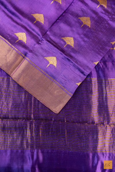 Purple Chanderi Pure Silk Handwoven Saree