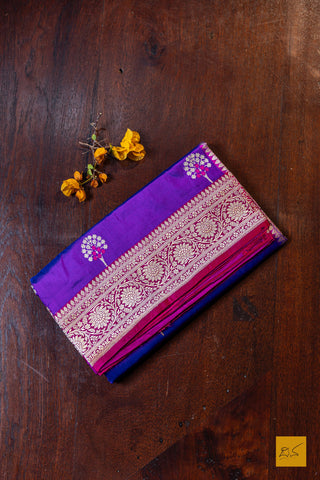 Vishnupriya- Purple Banarasi Katan Silk Handwoven Saree