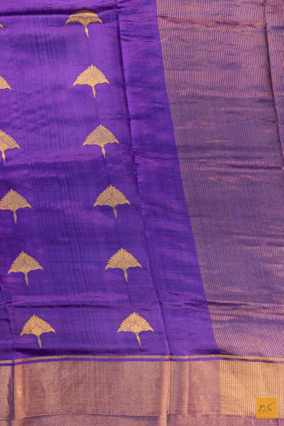Purple Chanderi Pure Silk Handwoven Saree