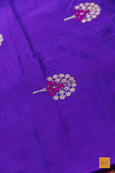 Vishnupriya- Purple Banarasi Katan Silk Handwoven Saree