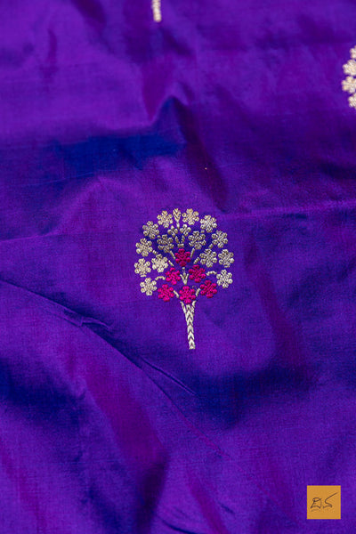 Vishnupriya- Purple Banarasi Katan Silk Handwoven Saree