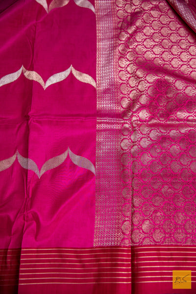 Pink Banarasi Silk Handwoven Saree