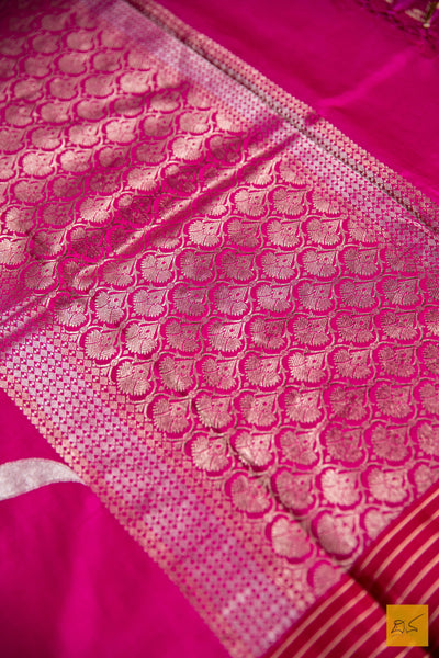 Pink Banarasi Silk Handwoven Saree