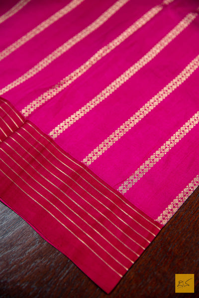 Pink Banarasi Silk Handwoven Saree