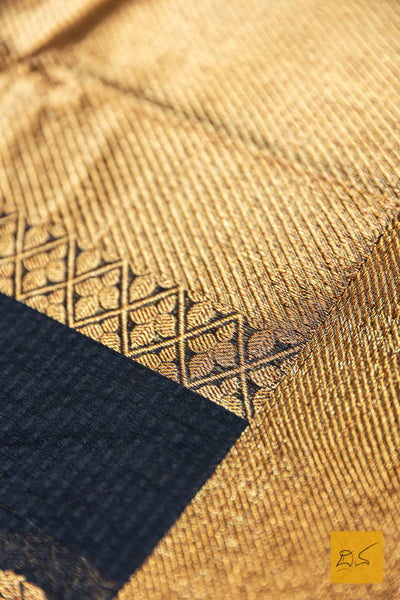 Sathyabhama- Black Banarasi Silk Cotton Handwoven Saree