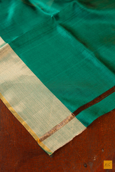 Green Chanderi Pure Silk Handwoven Saree
