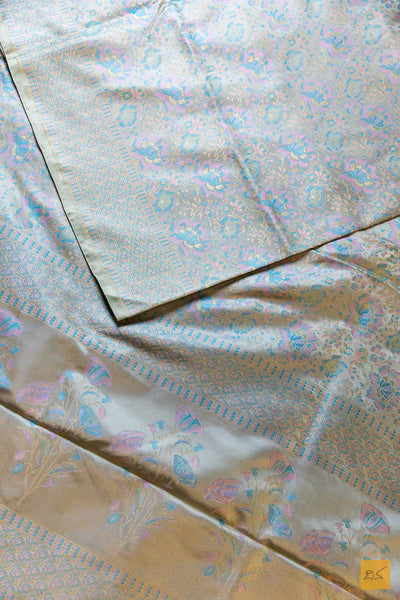 Mahamaya- Pastle Green Banarasi Katan Silk Handwoven Saree