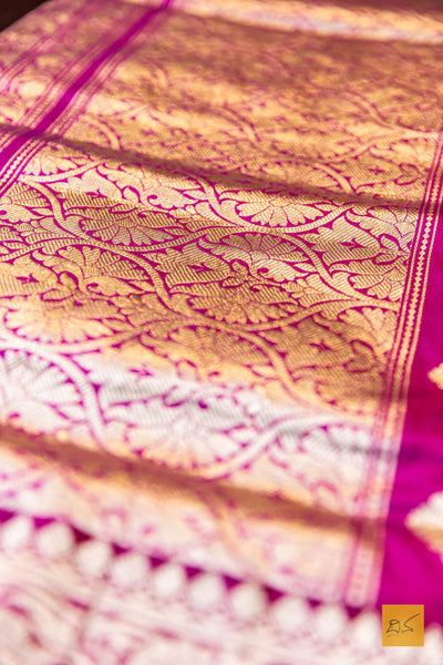 Vaahini- Blue Banarasi Katan Silk Handwoven Saree