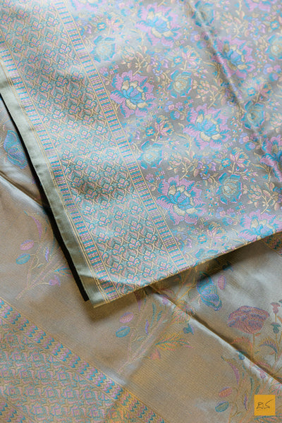 Mahamaya- Pastle Green Banarasi Katan Silk Handwoven Saree