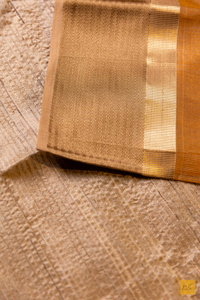 Hamsa- Yellow Maheshwari Silk Cotton Handwoven Saree