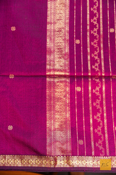 Deepthi- Pink-Black Maheshwari Garbh Reshmi Handwoven Saree