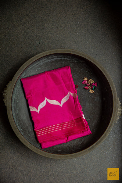 Pink Banarasi Silk Handwoven Saree