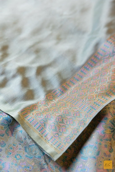 Mahamaya- Pastle Green Banarasi Katan Silk Handwoven Saree