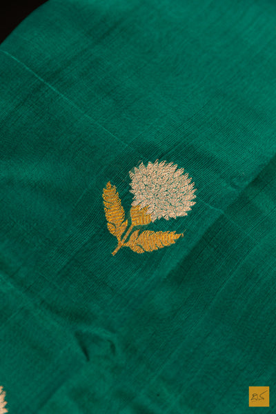 Green Chanderi Pure Silk Handwoven Saree