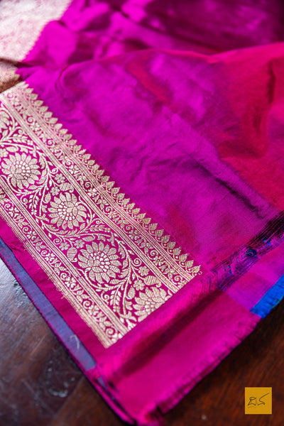 Vaahini- Blue Banarasi Katan Silk Handwoven Saree