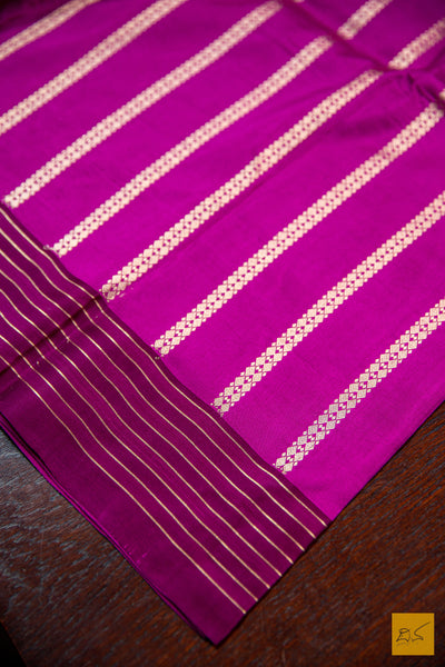 Purple-Magenta Banarasi Silk Handwoven Saree