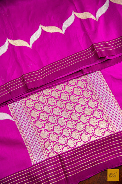 Purple-Magenta Banarasi Silk Handwoven Saree