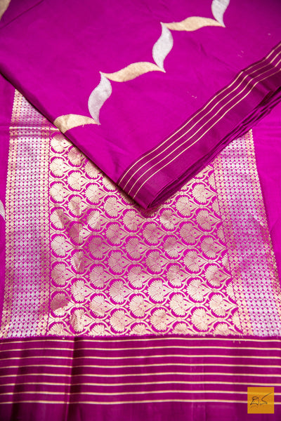 Purple-Magenta Banarasi Silk Handwoven Saree