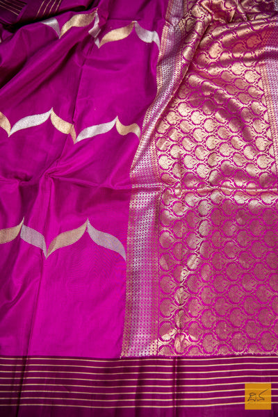 Purple-Magenta Banarasi Silk Handwoven Saree