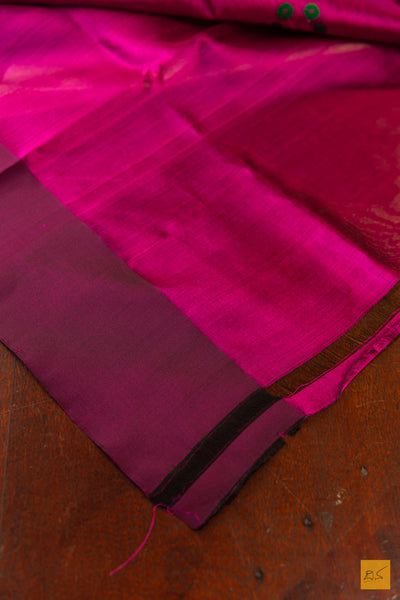 Pink Chanderi Pure Silk Handwoven Saree