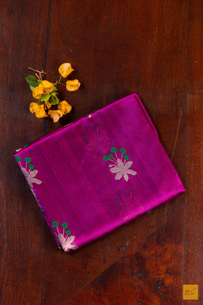 Pink Chanderi Pure Silk Handwoven Saree