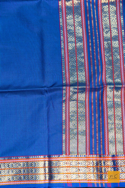 Chaithra- Blue Maheshwari Garbh Reshmi Handwoven Saree