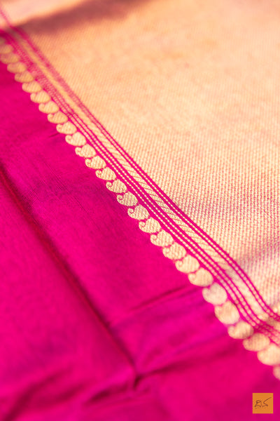 Pink Chanderi Pure Silk Handwoven Saree