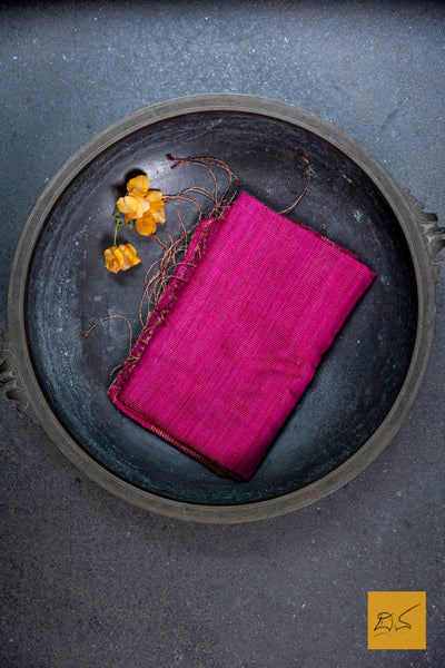 Pink Resham Matka Tissue Handwoven Saree