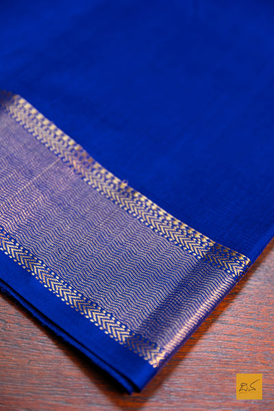 Bhavana- Blue Maheshwari Garbh Reshmi Handwoven Saree