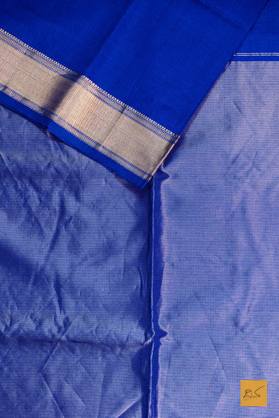 Bhavana- Blue Maheshwari Garbh Reshmi Handwoven Saree