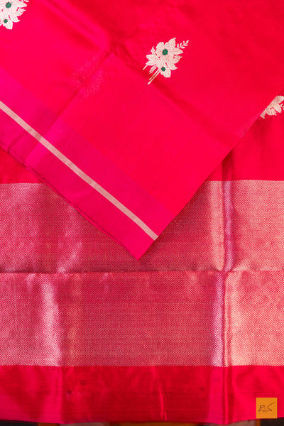 Pink Chanderi Pure Silk Handwoven Saree