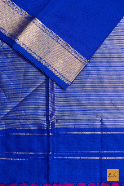 Bhavana- Blue Maheshwari Garbh Reshmi Handwoven Saree
