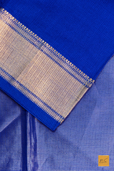 Bhavana- Blue Maheshwari Garbh Reshmi Handwoven Saree