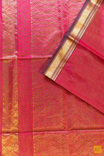 Yogini- Red Tissue Maheshwari Silk Cotton Handwoven Saree