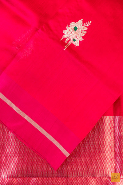 Pink Chanderi Pure Silk Handwoven Saree