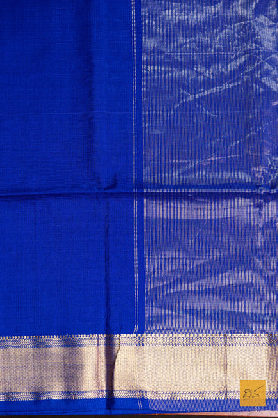 Bhavana- Blue Maheshwari Garbh Reshmi Handwoven Saree