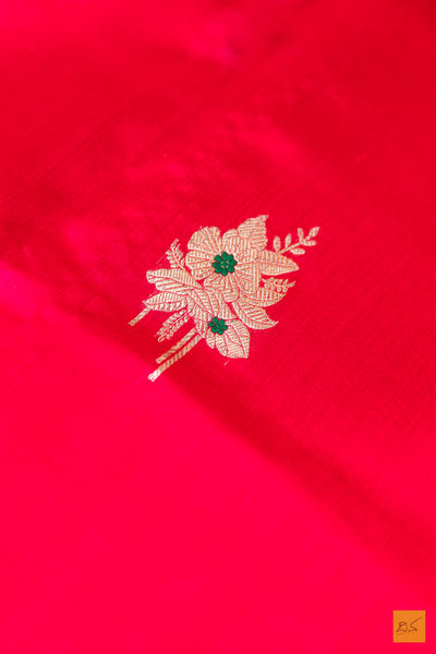 Pink Chanderi Pure Silk Handwoven Saree